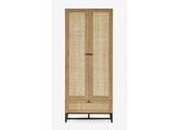 Padstow Oak & Rattan Wardrobe - 1